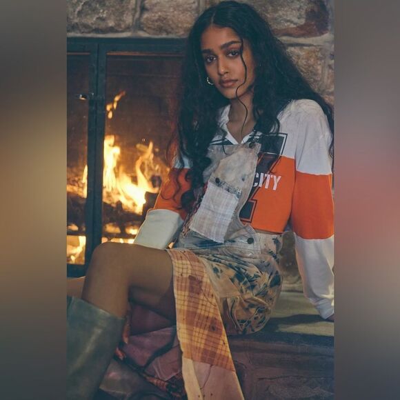 Free People X Tricia Fix Patched Skirtall - Picture 1 of 5